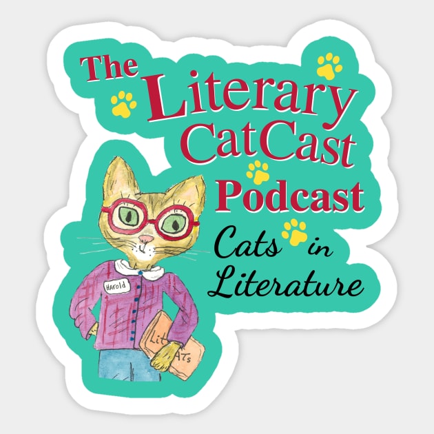 The Literary Catcast Podcast Sticker by Phebe Phillips